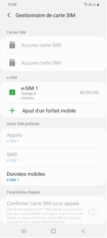 e-sim activé