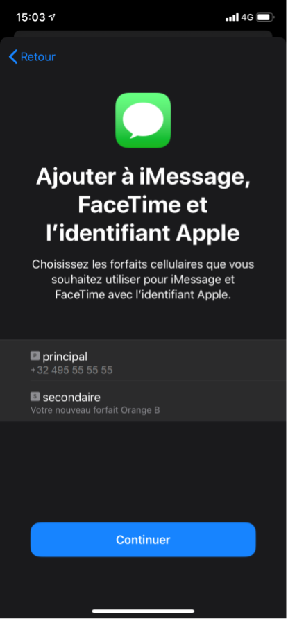 ajouter imessage