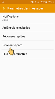 paramètres sms